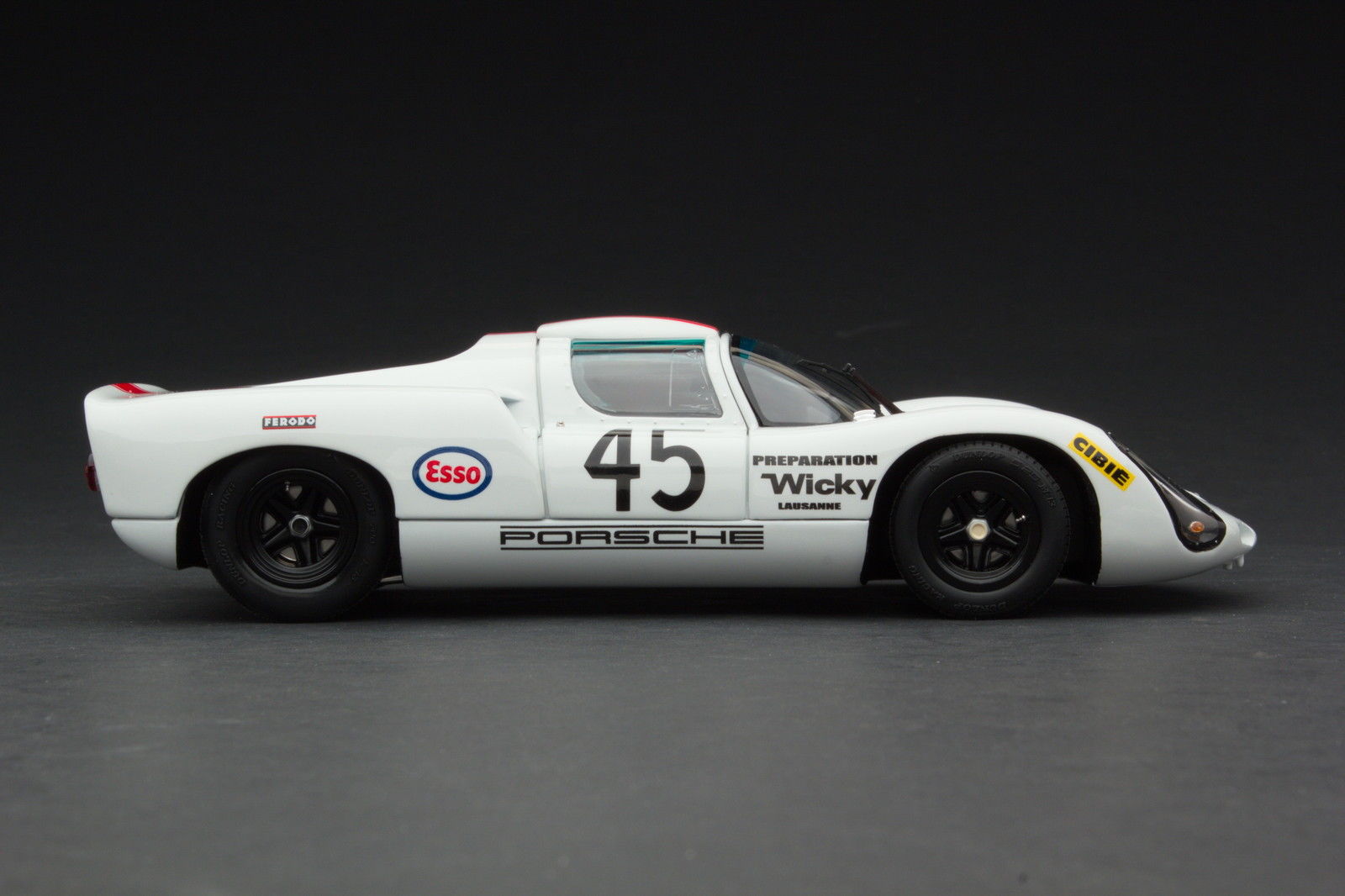 EXOTO 1:18 1968 Porsche 910 #45 Le Mans 24 Hours Jean-Pierre Hanrioud,  André Wicky MTB00062B